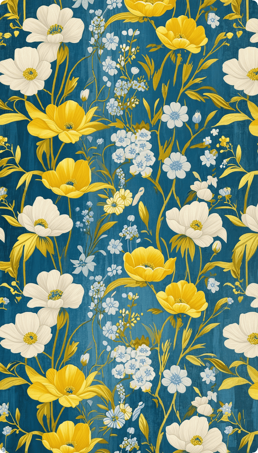 Graphic flora wall design