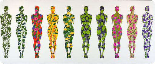 Graphic silhouettes with flowers