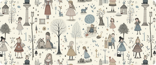 Storybook characters kids pattern