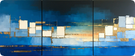 Metallic foil abstract mural