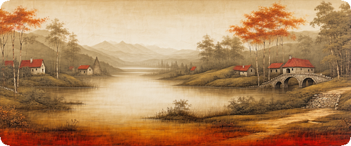Sepia scenic mural